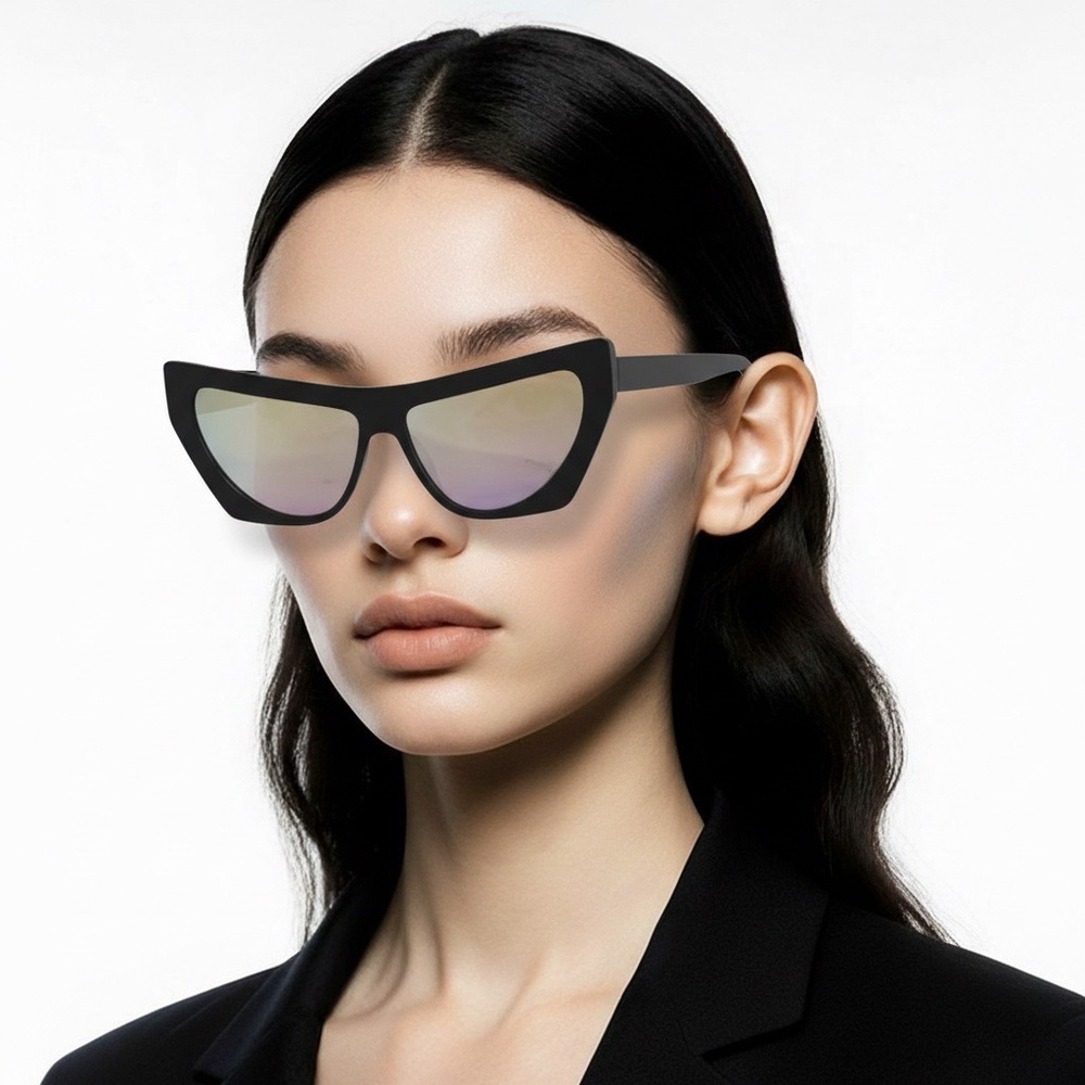 Elegant Black Cat-Eye Sunglasses